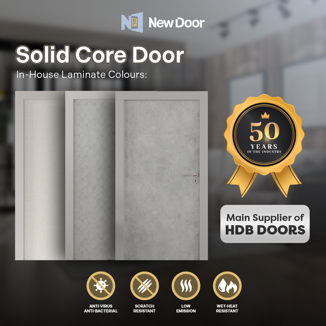 新门 New Door Solid Core Door | Pattern Series Interior Doors for HDB, BTO, and Condo | 12-Month Warranty & Artistic Elegance