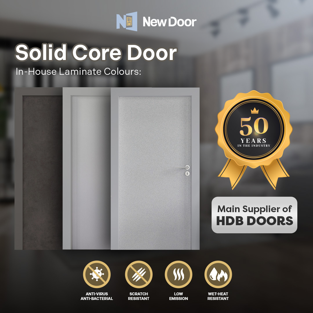 新门 New Door Solid Core Door | Pattern Series Interior Doors for HDB, BTO, and Condo | 12-Month Warranty & Artistic Elegance