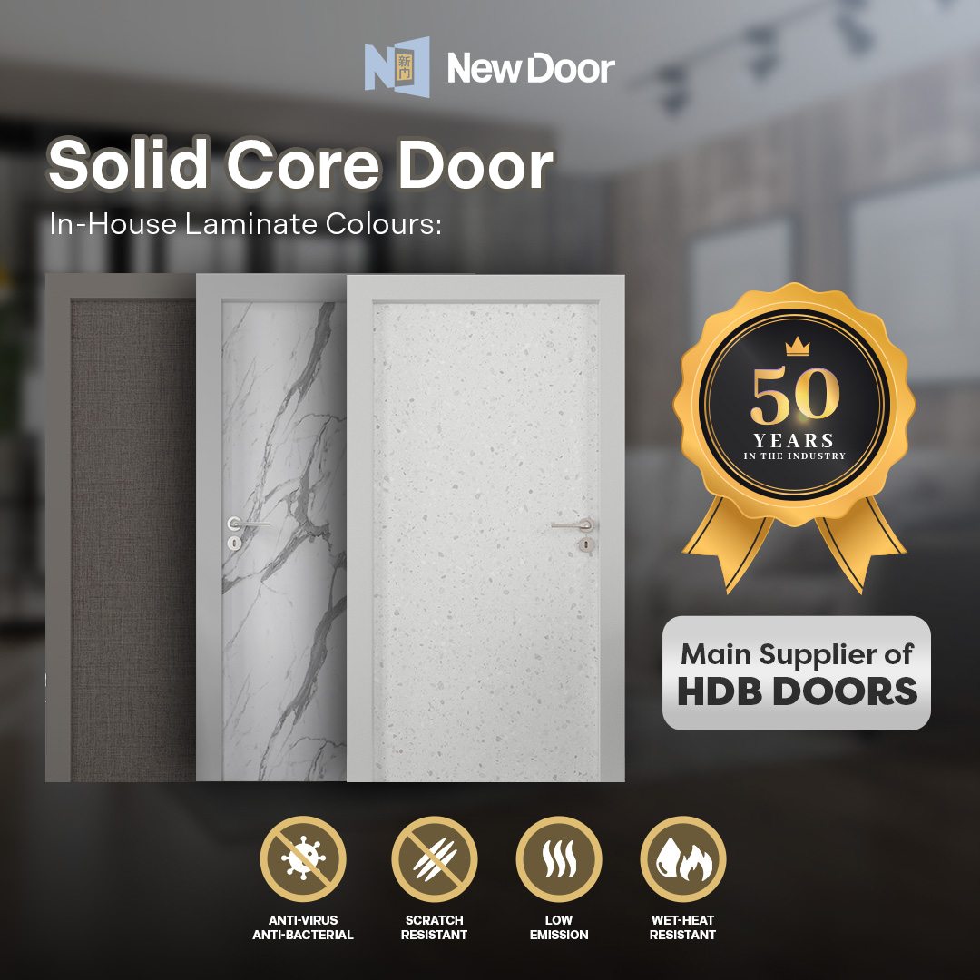 新门 New Door Solid Core Door | Pattern Series Interior Doors for HDB, BTO, and Condo | 12-Month Warranty & Artistic Elegance