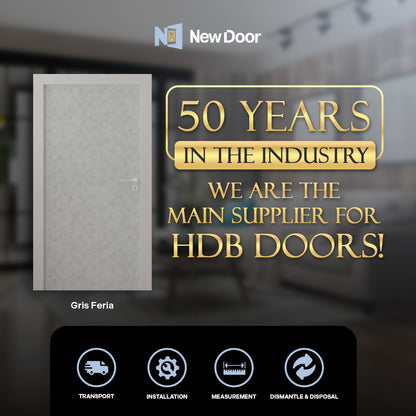 新门 New Door Solid Core Door | Pattern Series Interior Doors for HDB, BTO, and Condo | 12-Month Warranty & Artistic Elegance