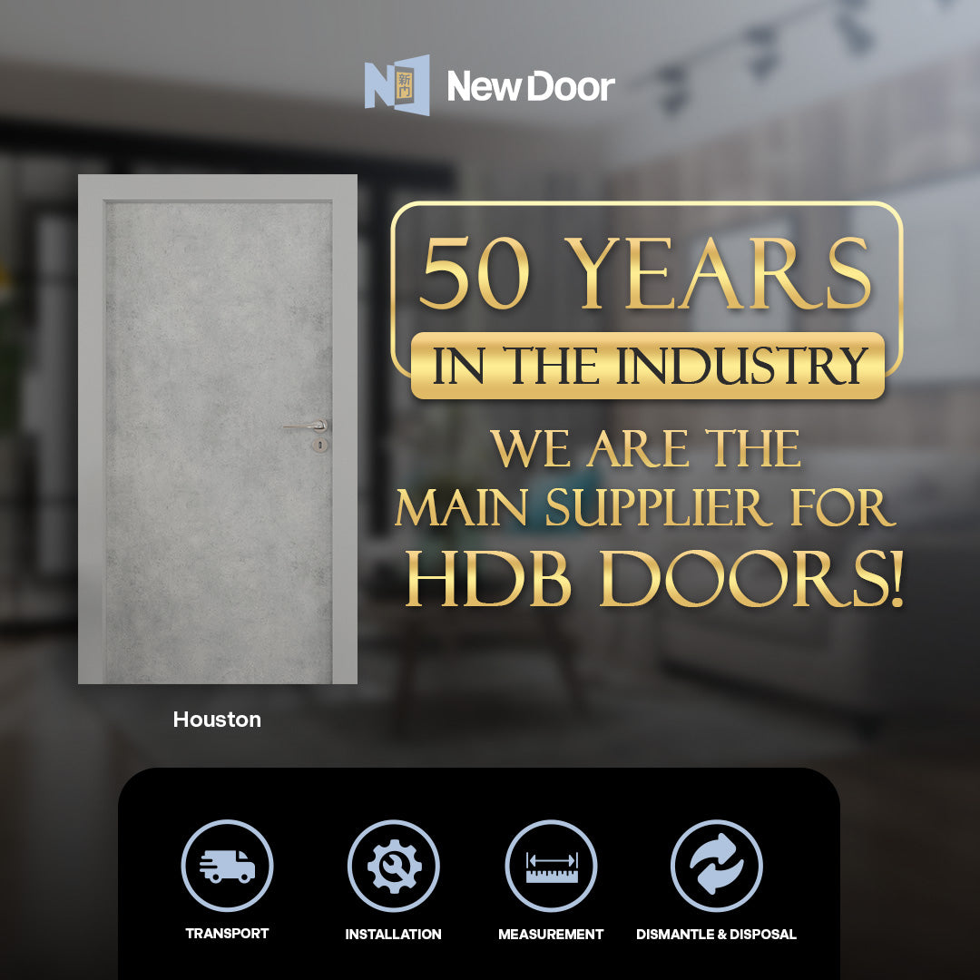 新门 New Door Solid Core Door | Pattern Series Interior Doors for HDB, BTO, and Condo | 12-Month Warranty & Artistic Elegance